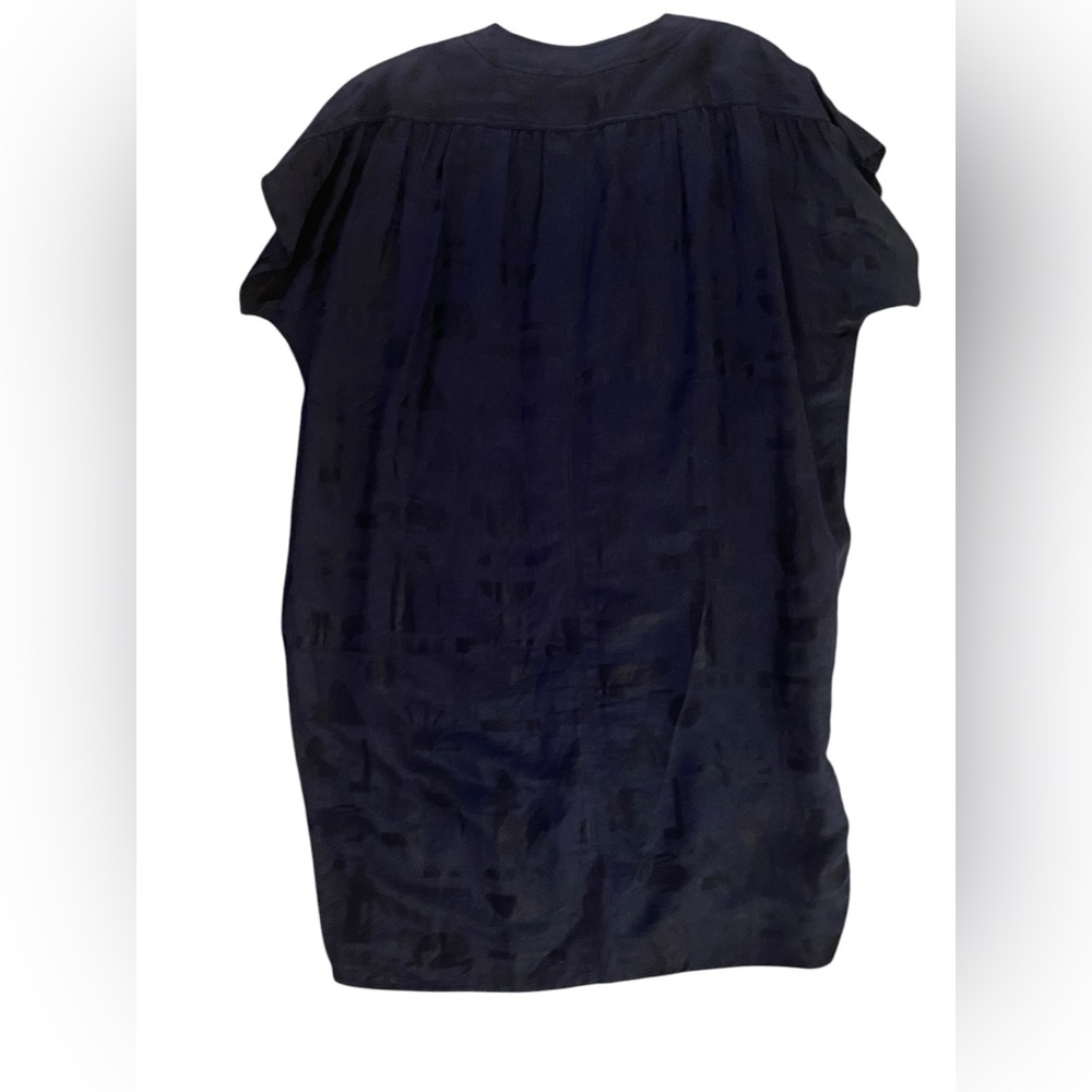 VTG ENRICO COVERI Navy Blue Geometric Pattern Short Sleeve Lightweight Dress - Picture 2 of 10